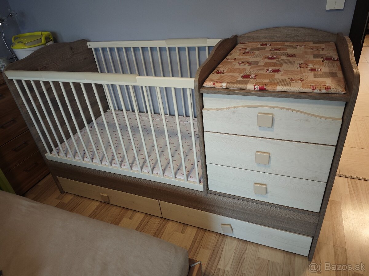 Viktoria kombi detska postielka + Viktoria dvojdverova skriň - 2