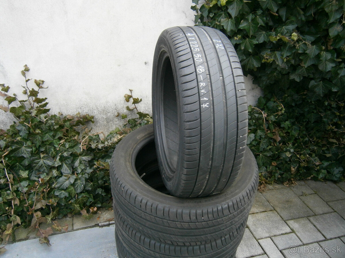 Predám 4x letné pneu Michelin 225/50 R18 99VML - 2