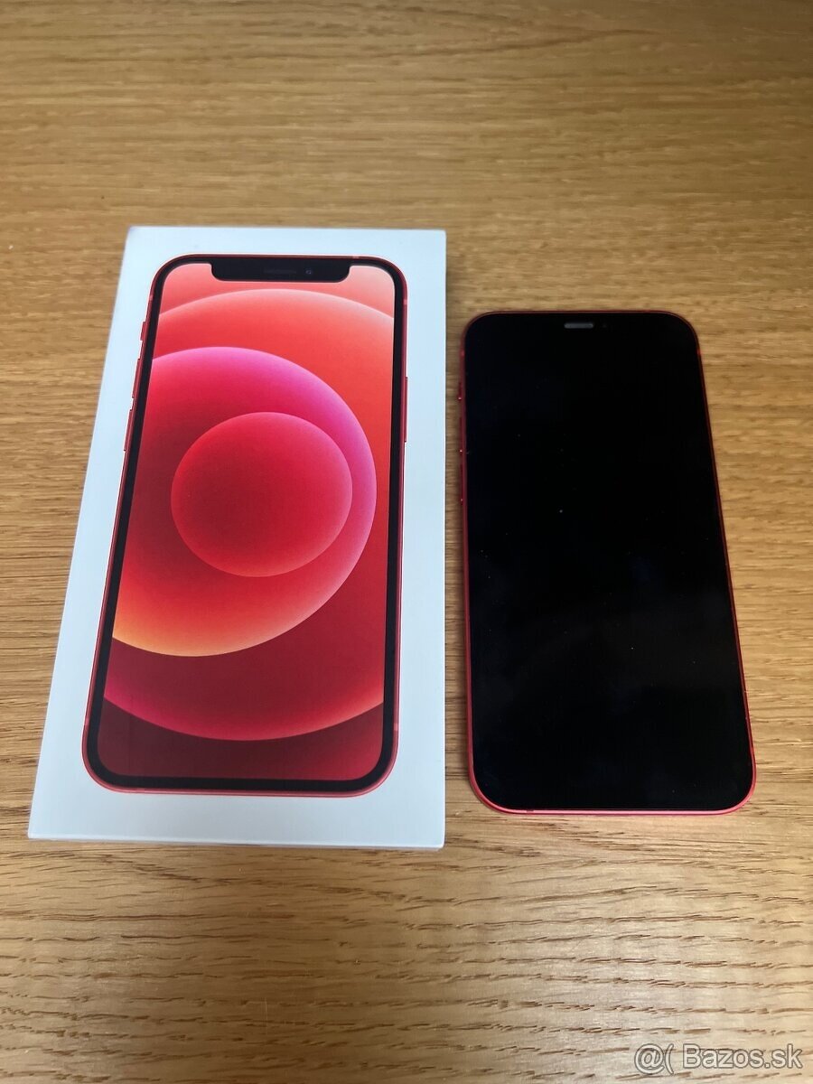 Predám iPhone 12 MINI 64GB, RED, TOP stav, VOLNY, 85% - 2