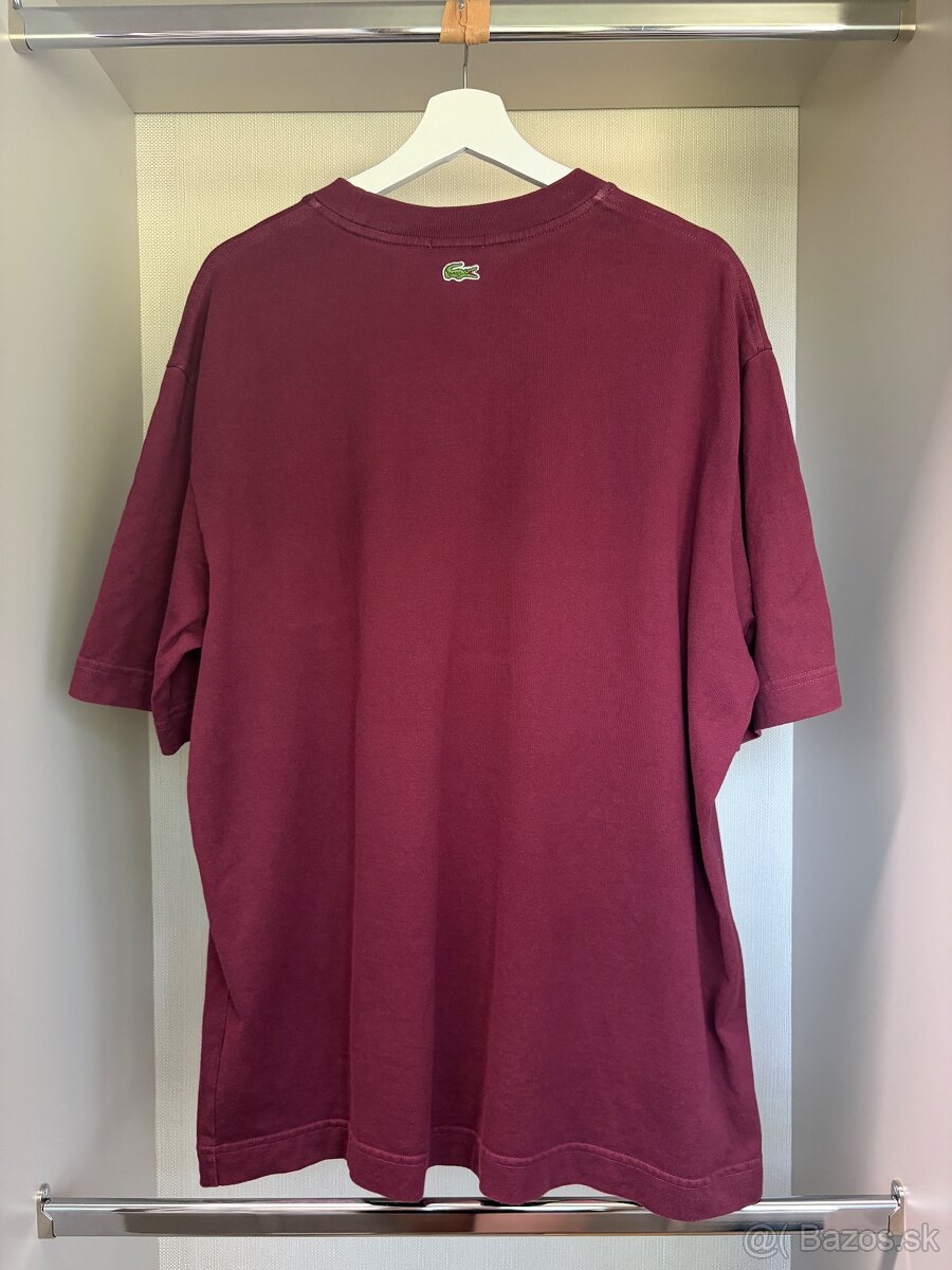 Lacoste oversized tričko TH0062 Bordeaux - 2