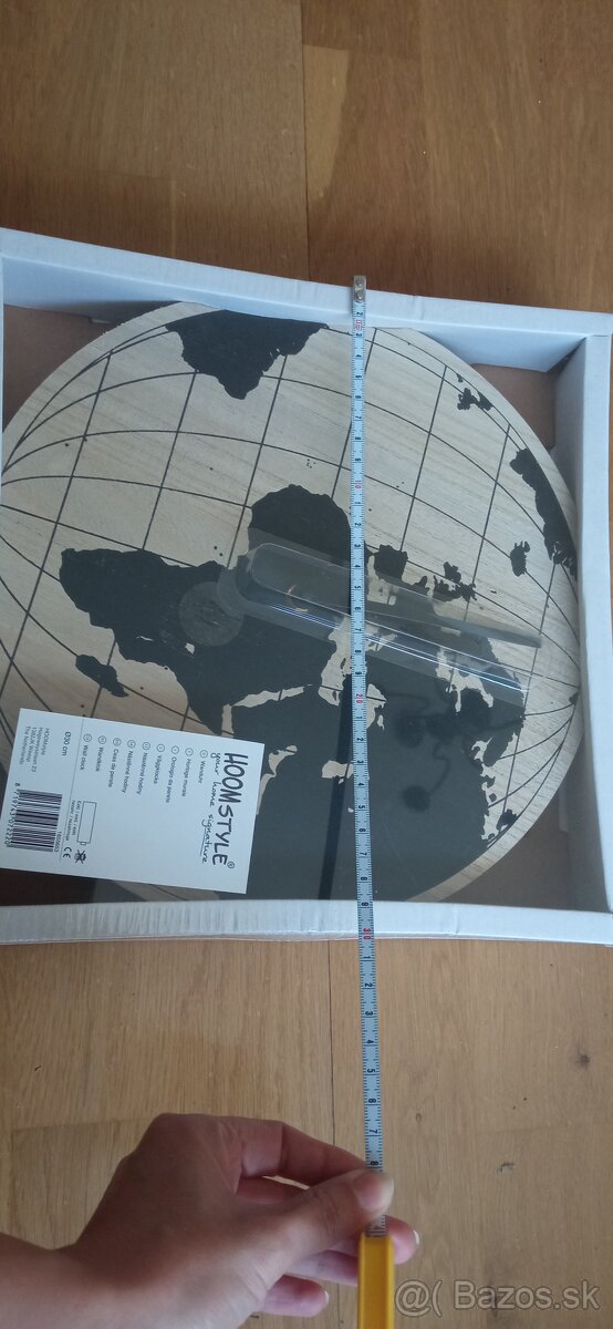 Drevené hodiny zemeguľa mapa sveta - 2