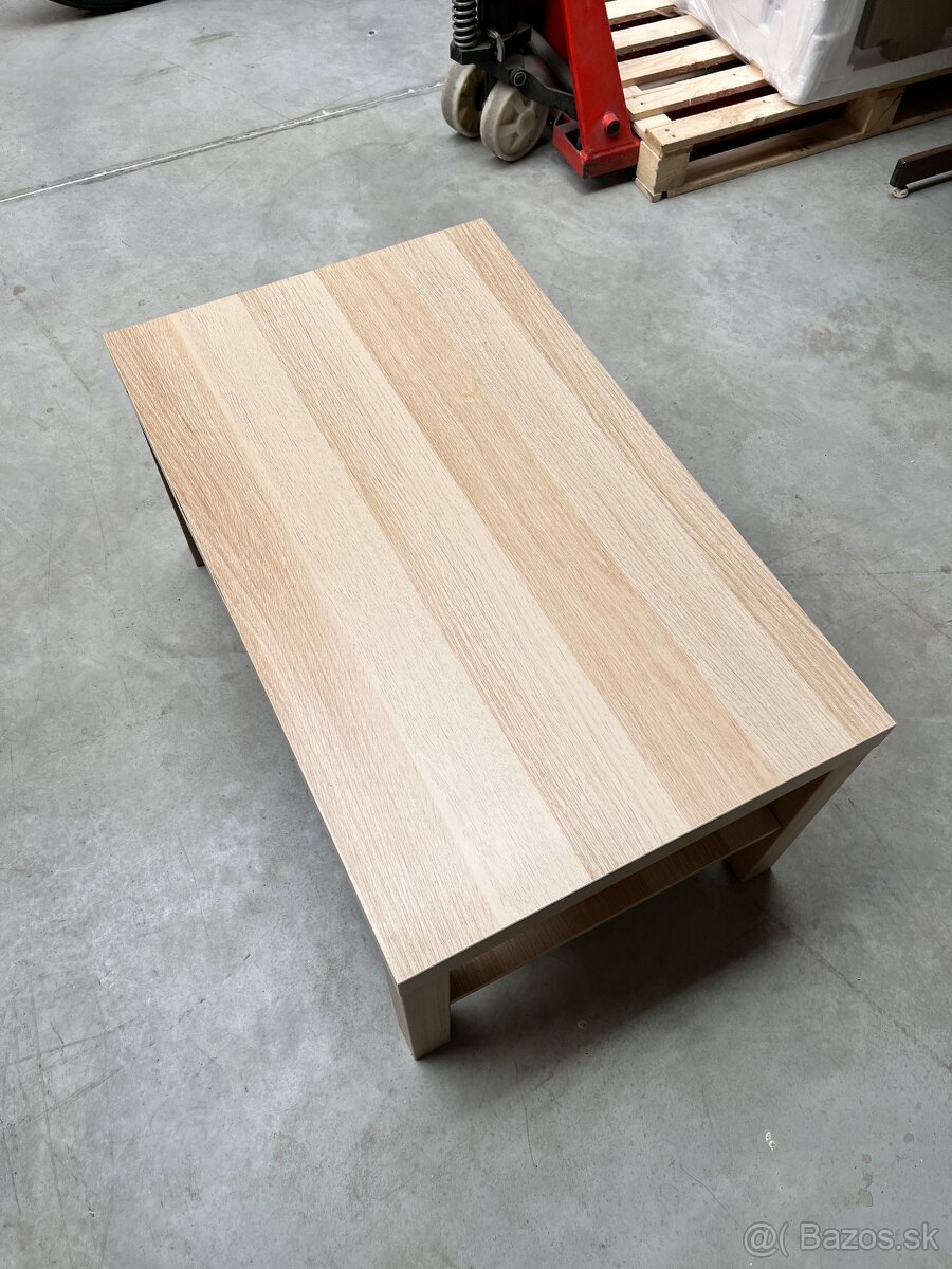 IKEA LACK stolík, bielo morený dub vzor, 90x55 cm - 2