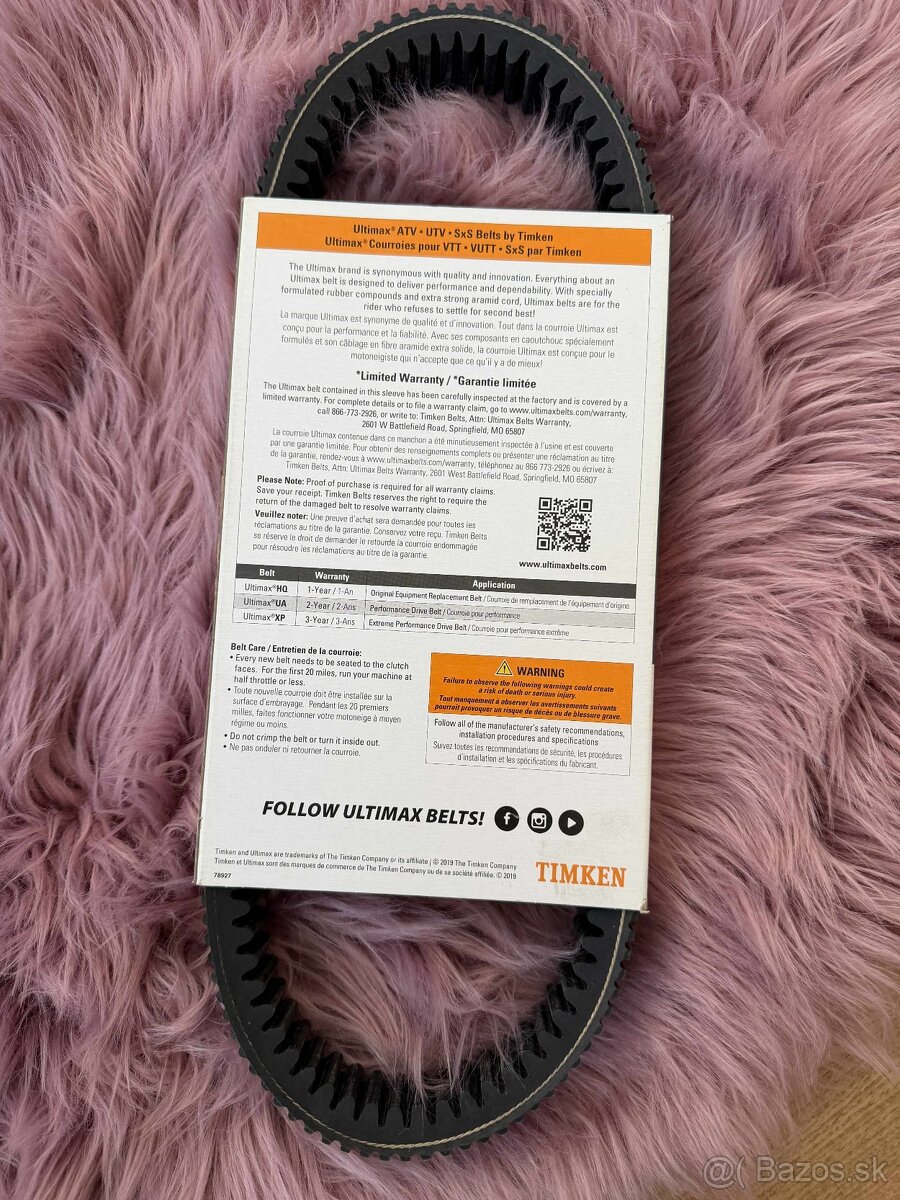 Variátorový remeň Ultimax UA446 – nový - 2