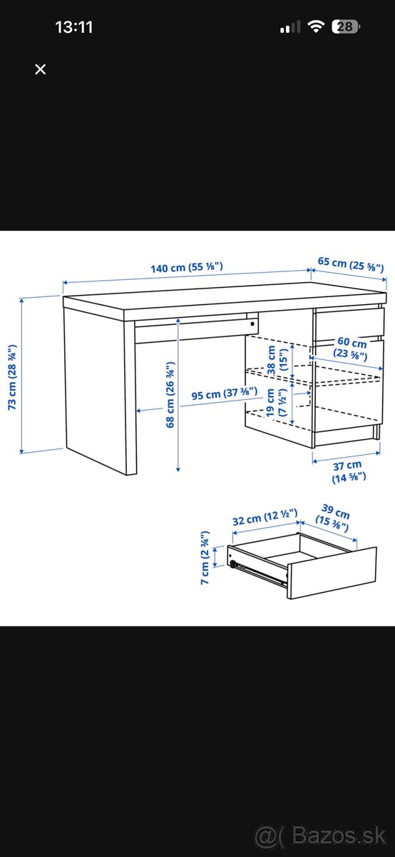 MALM stôl - IKEA - 2