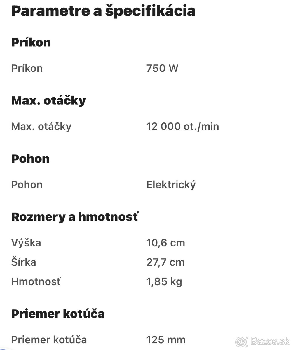 EINHELL Uhlová brúska elektrická 125 mm TE-AG 125/750, - 2