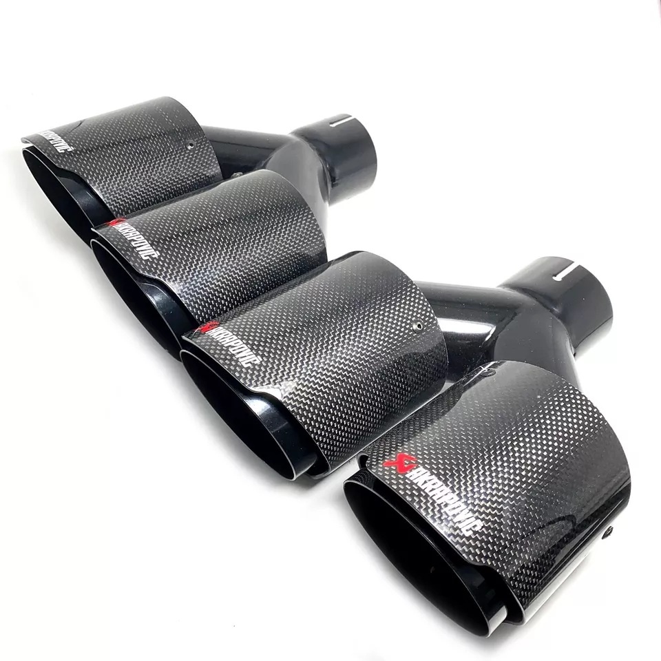 Nerezová koncovka výfuku Carbon dizajn s logom Akrapovič - 2