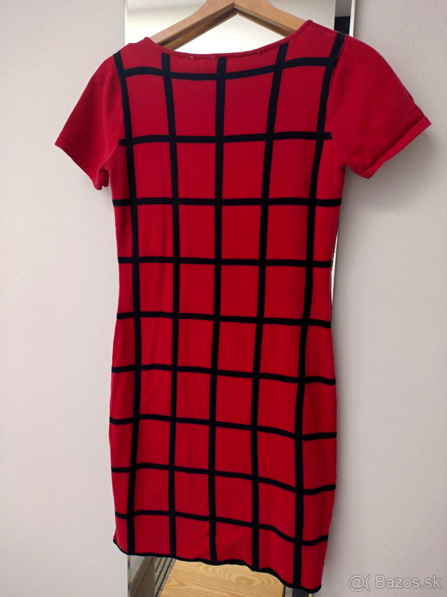 mini šaty červená kocka - 2