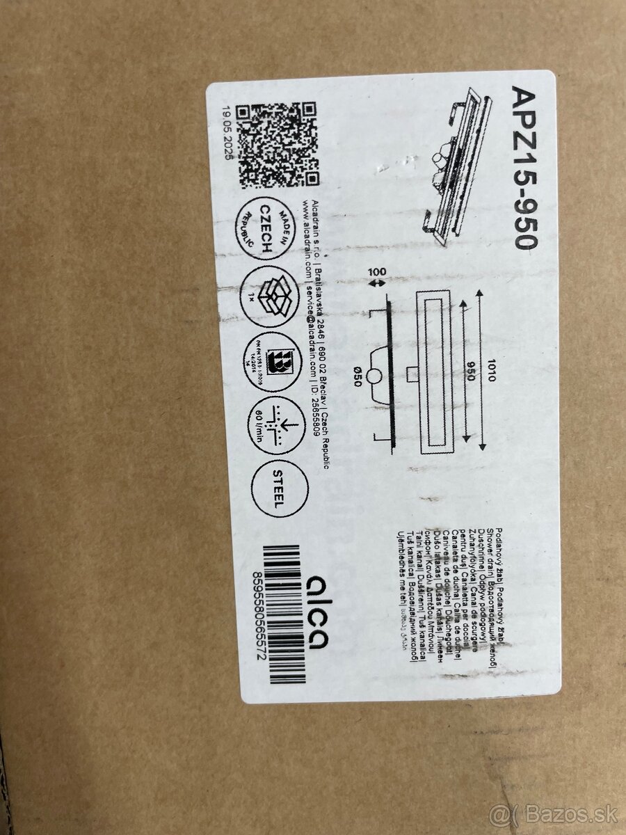 Sprchový žľab ALCAPLAST APZ15-950 nerez - 2