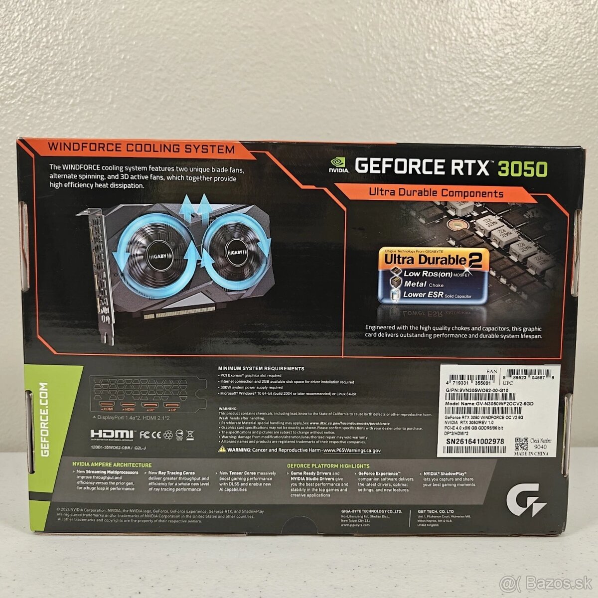 Nová grafika GIGABYTE GeForce RTX 3050 WINDFORCE OC V2 6G - 2