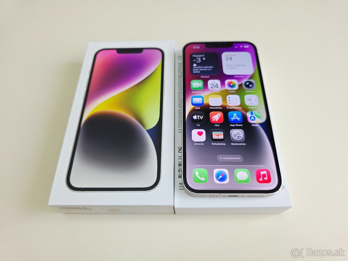 APPLE IPHONE 14 128GB STARLIGHT ZDRAVIE BATERKY 100% - 2