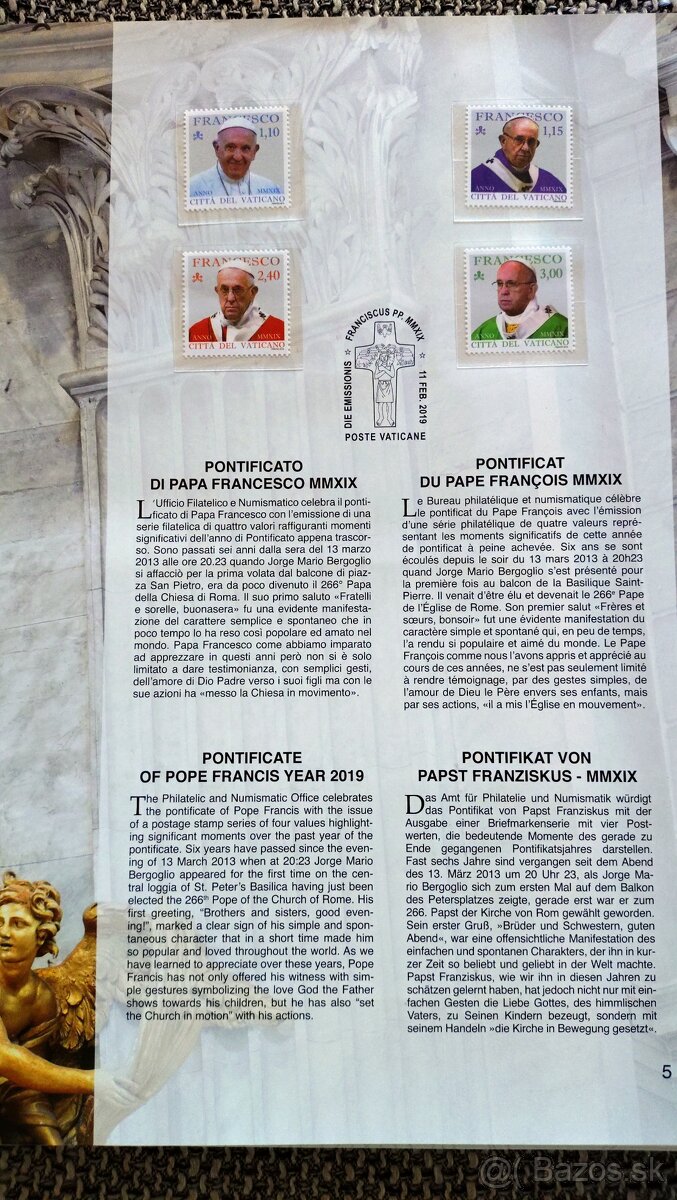 Filatelistická ročenka Vatikán 2019 - 2