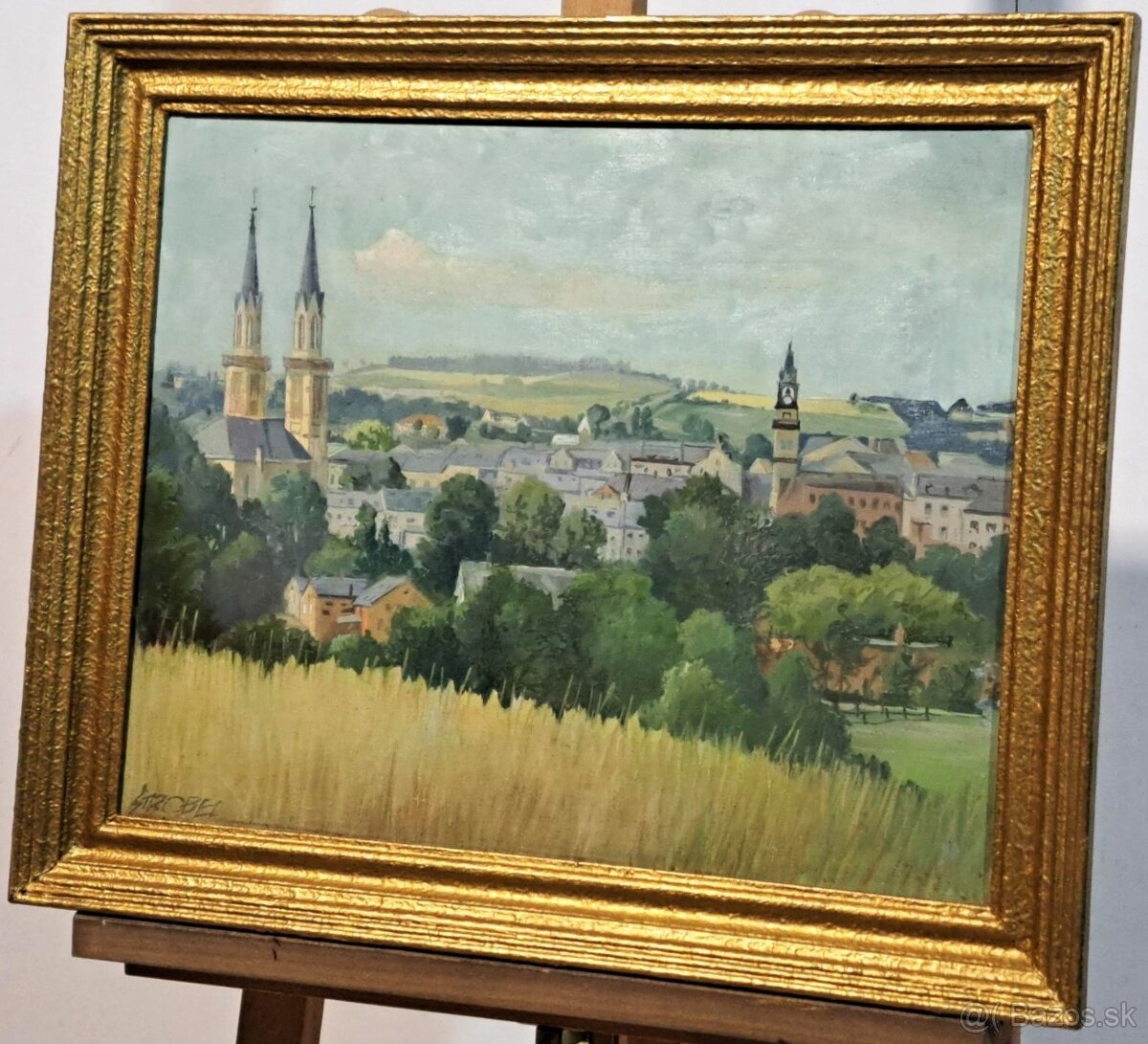 Olejomaľba na plátne- Mesto. - 2