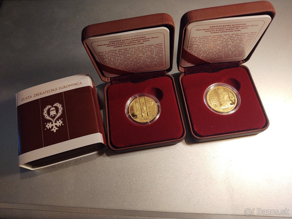 zlatá minca fujara 100 € - 2