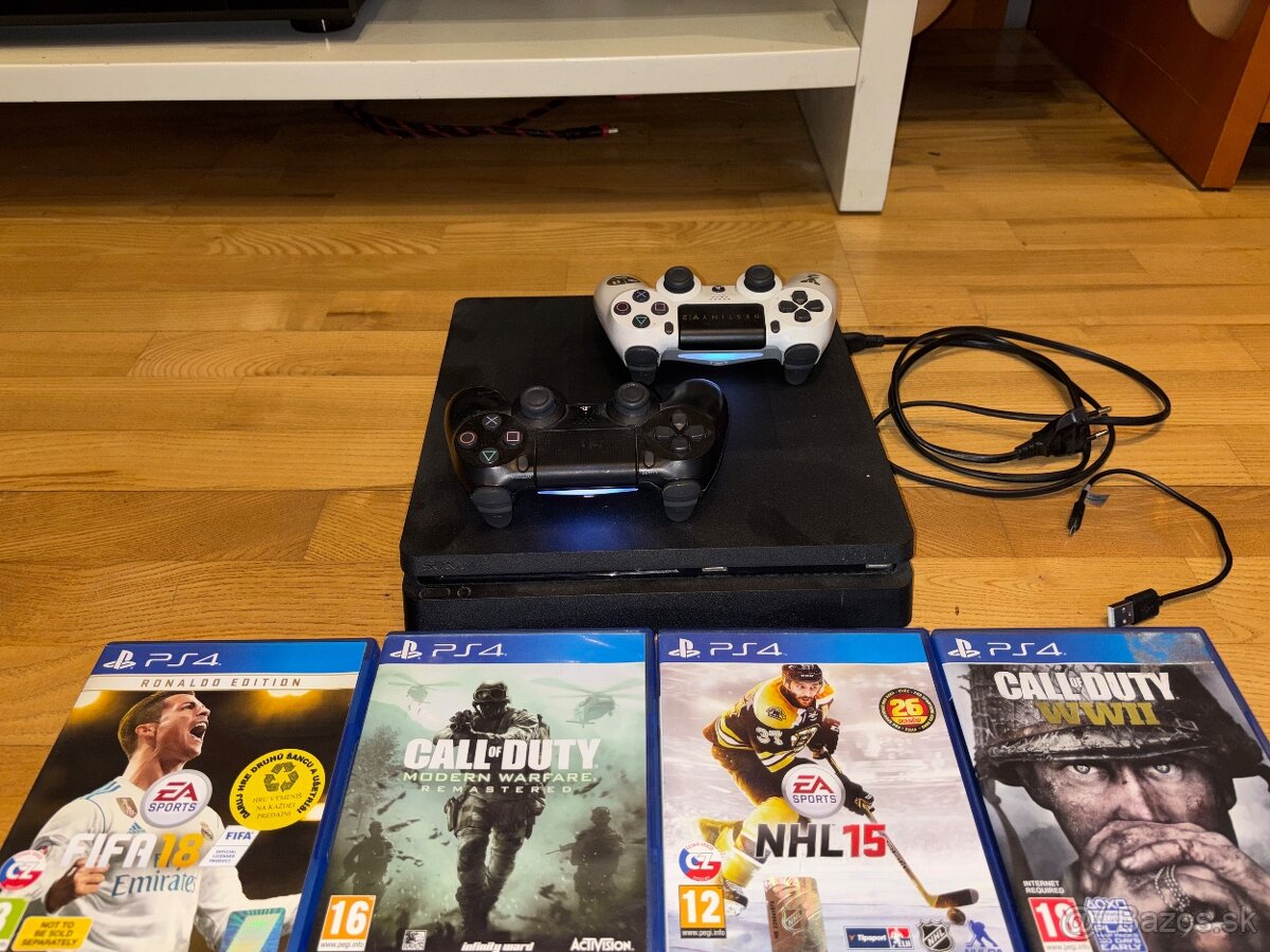 PS4 500gb slim + 2 kontrolery - 2