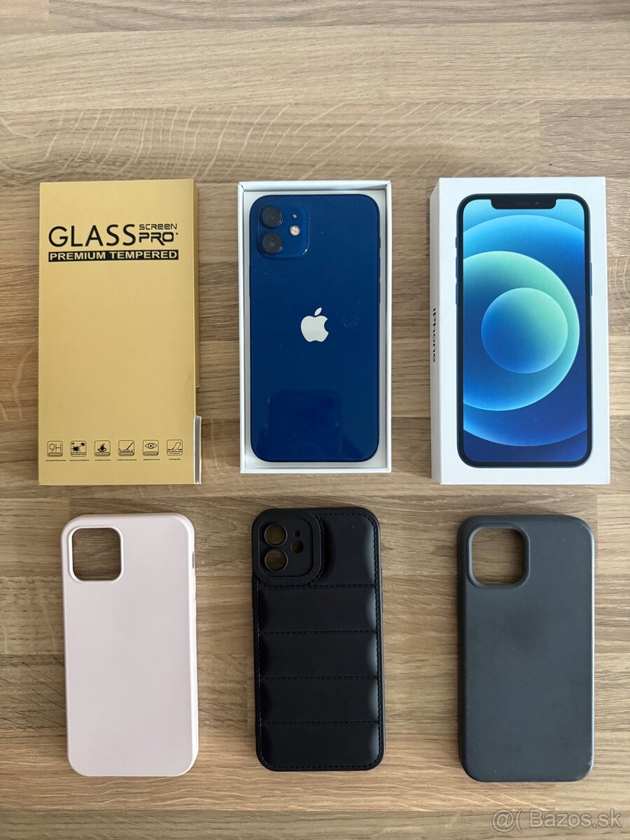 Predám iPhone 12 64GB modrý + obaly a sklá - 2