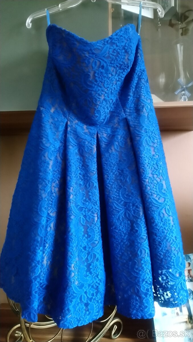 modré elegantné šaty - 2