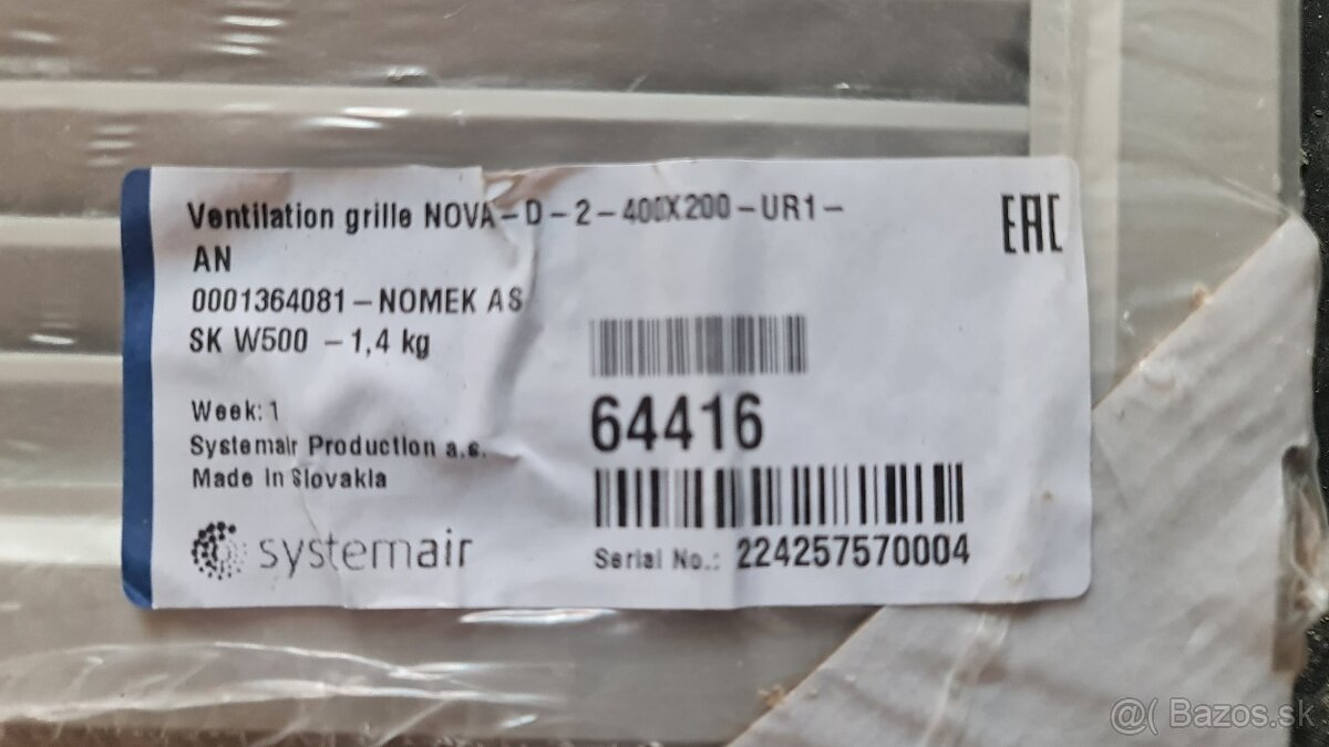 Vetracia mriežka NOVA D2 400x200 UR1 - 2