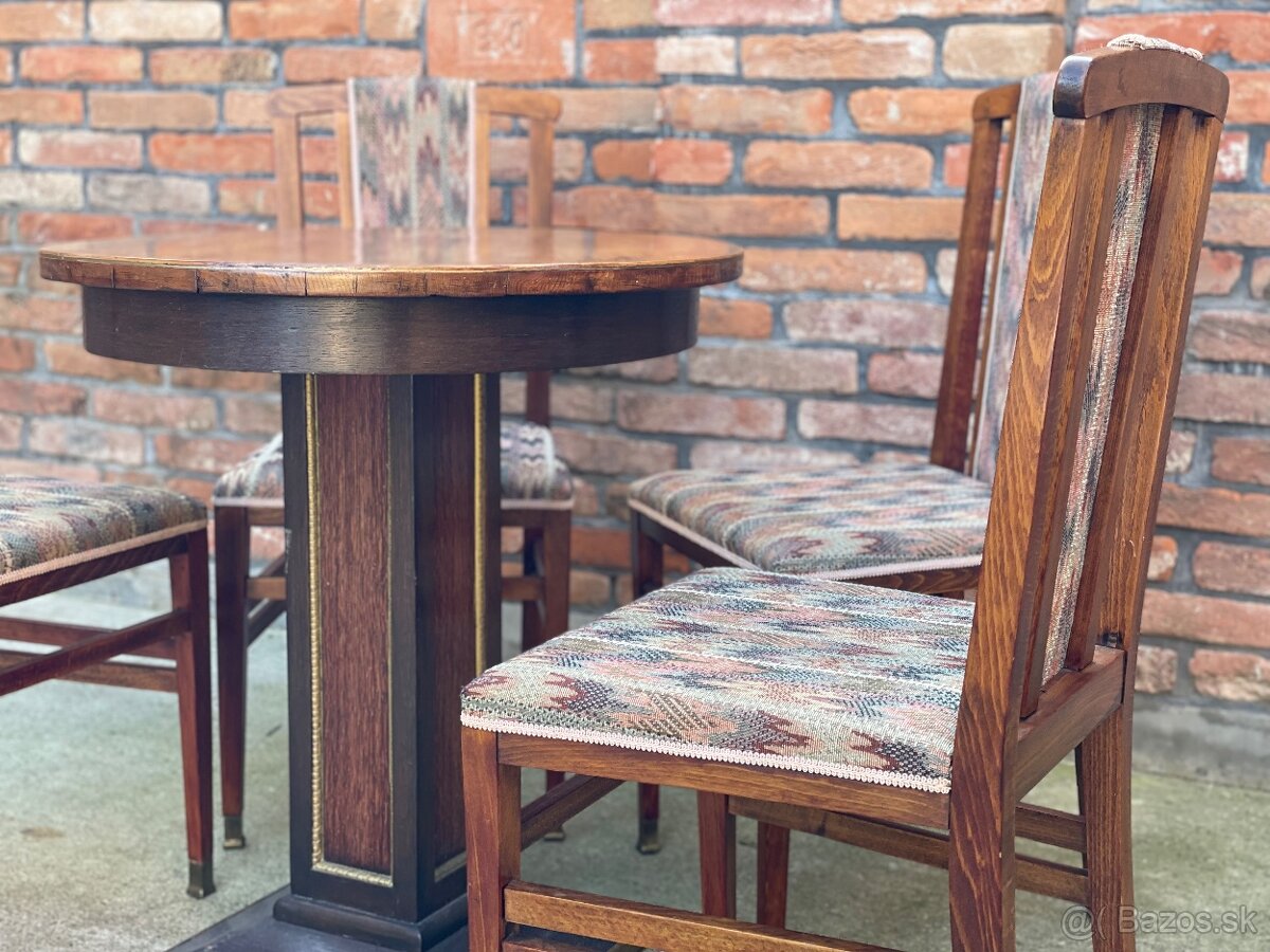 Art deco set 4 stoličky + stôl - 2