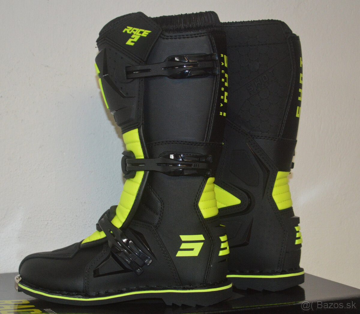 SHOT čižmy sx enduro mx neon žlto čierne - 2