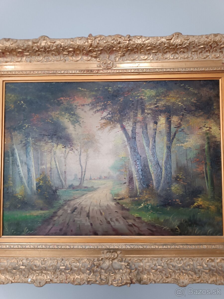 Starý obraz olej na plátne - 2