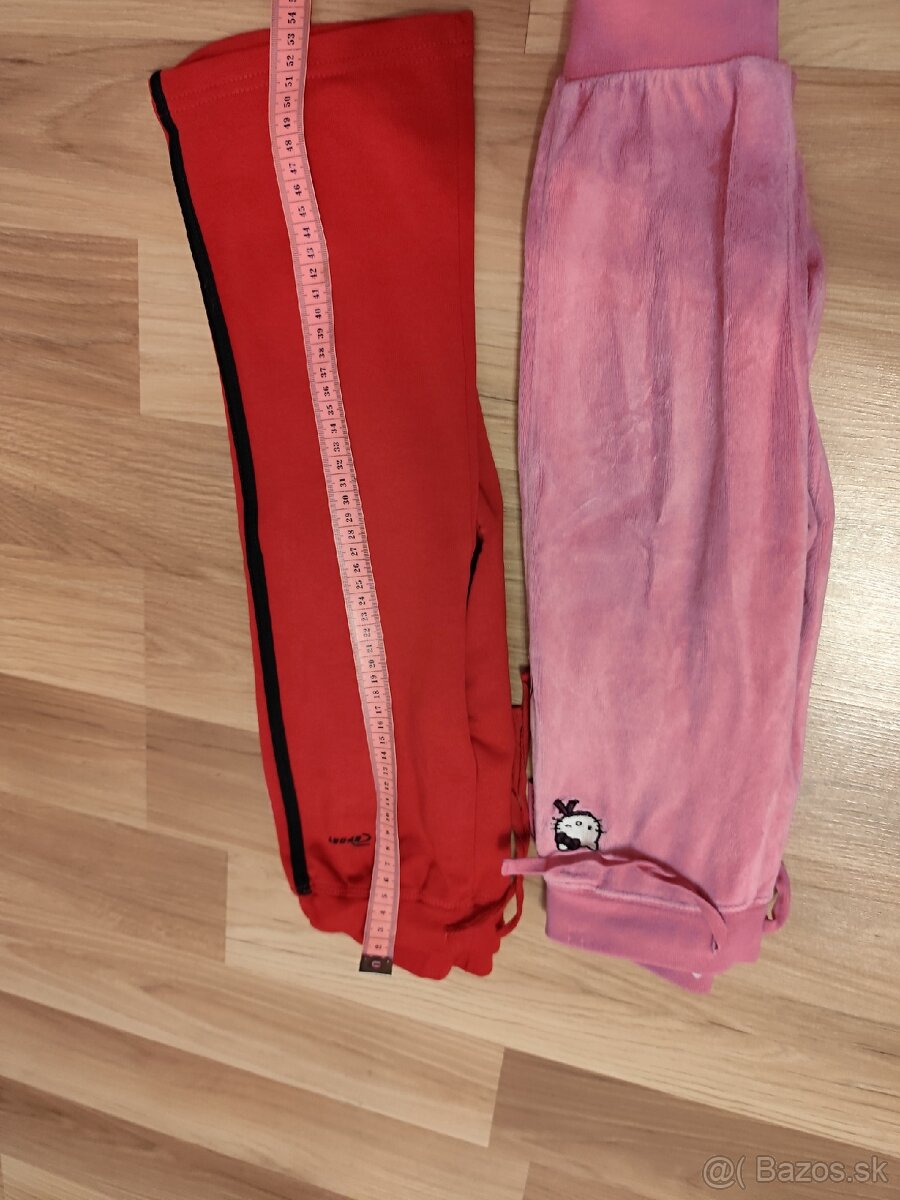Dievčenské tepláky/ ružové červené - 2