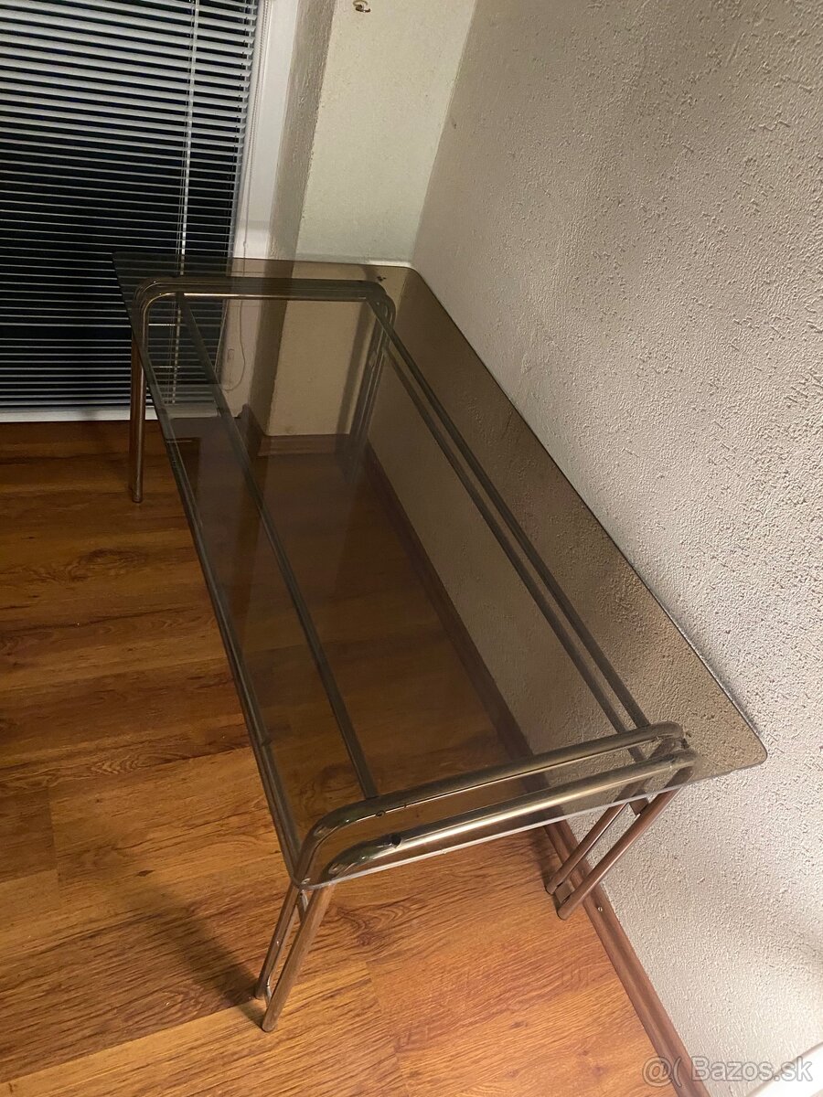 2 stoly - dreveny a sklenený - 2