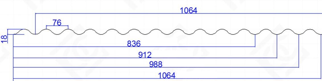 Vlnkovy polykarbonát, 2,8 mm hrubý pevný, s UV - 2