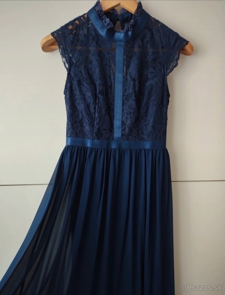 Kráľovské modré spoločenské šaty - 2