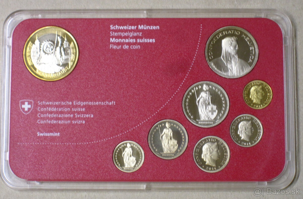 Švajčiarsko - Sada mincí 2014 - TOP stav - 2