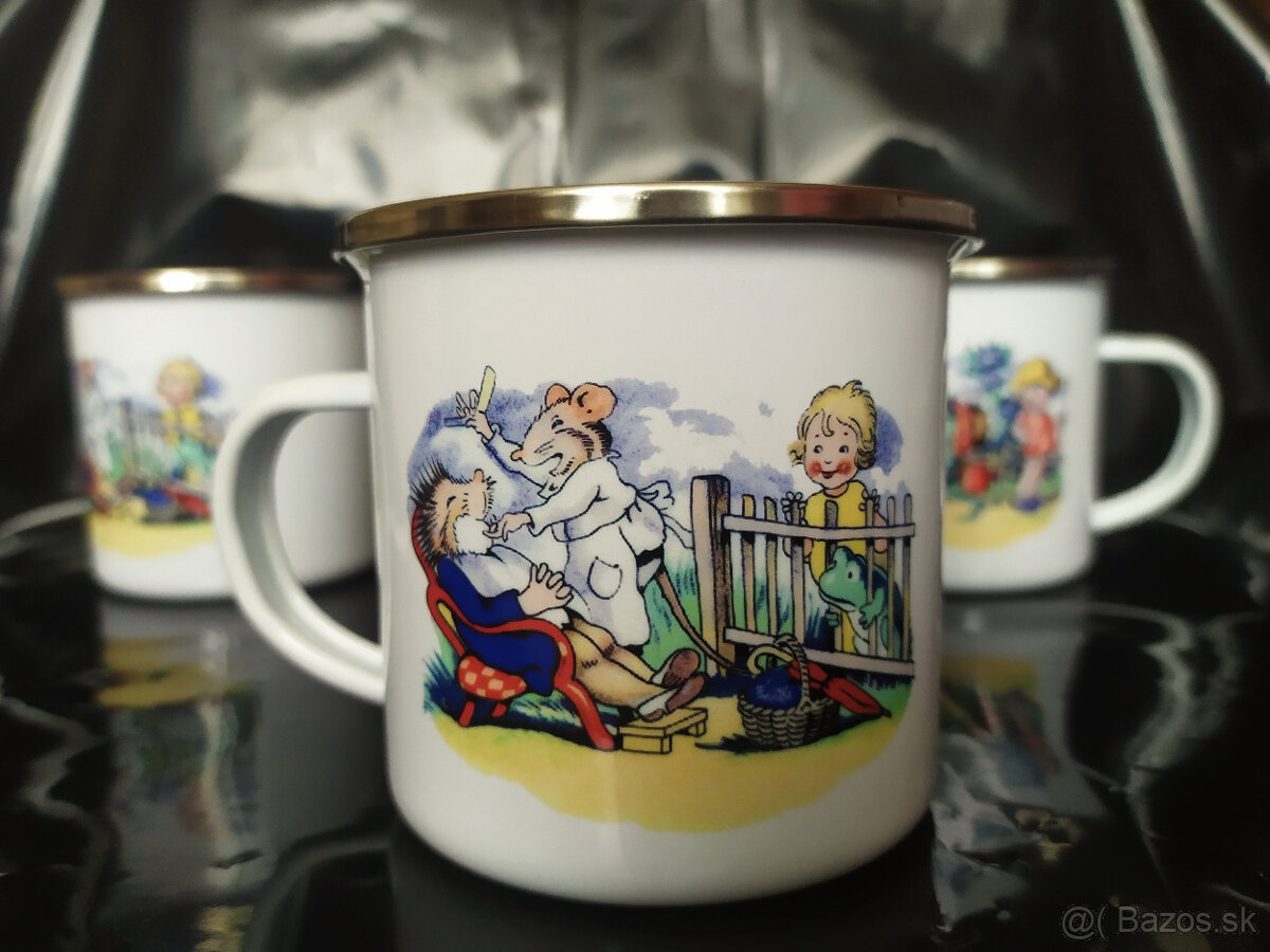 Smaltované hrnčeky s retro obrázkami - 2