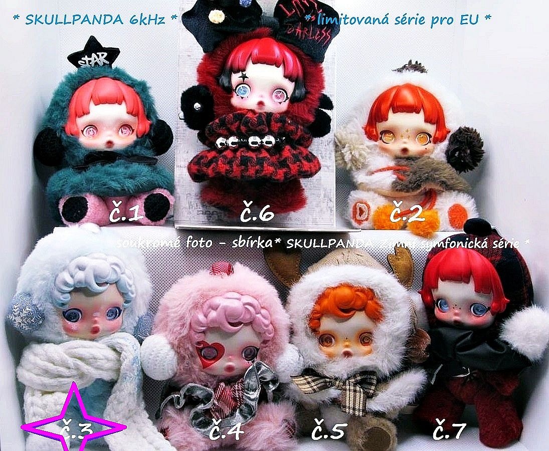 č.3 🐼 SKULLPANDA plyšová panenka BLINDBOX přívěsek SNOW - 2