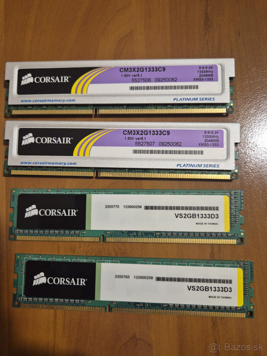 PC RAM DDR3 DIMM 4 x 2GB Corsair 1330Mhz - 2