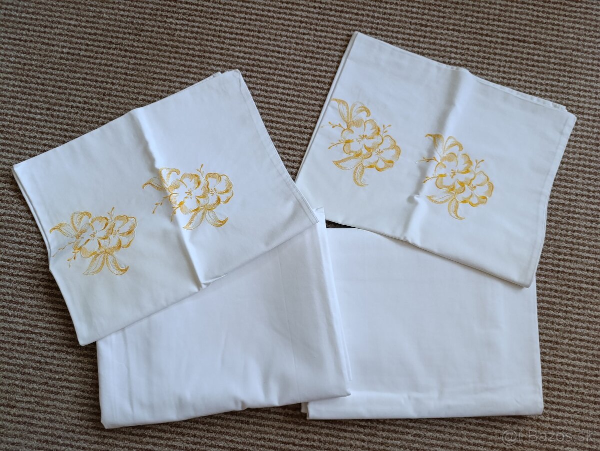 Posteľné obliečky a plachty biele bavlnené - 2