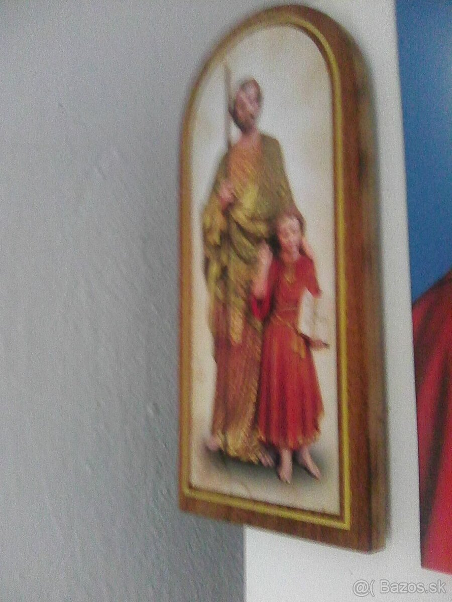 Predám drevený obrázok sv. Jozefa. - 2