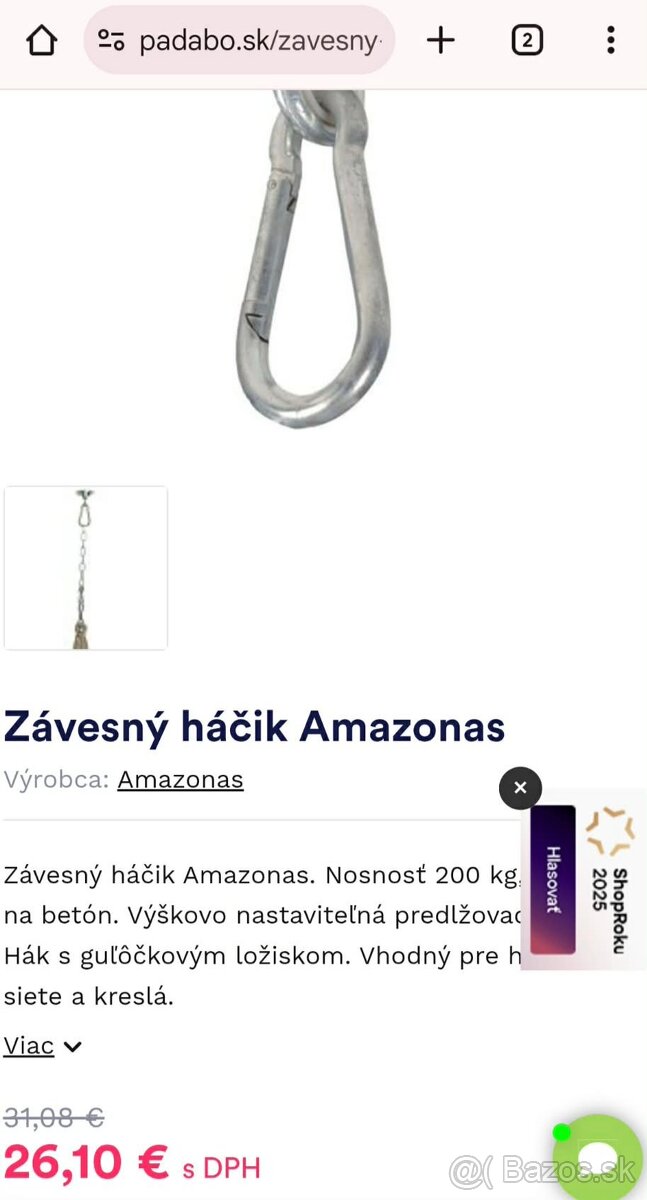 Kotva na hojdacie kreslo - 2