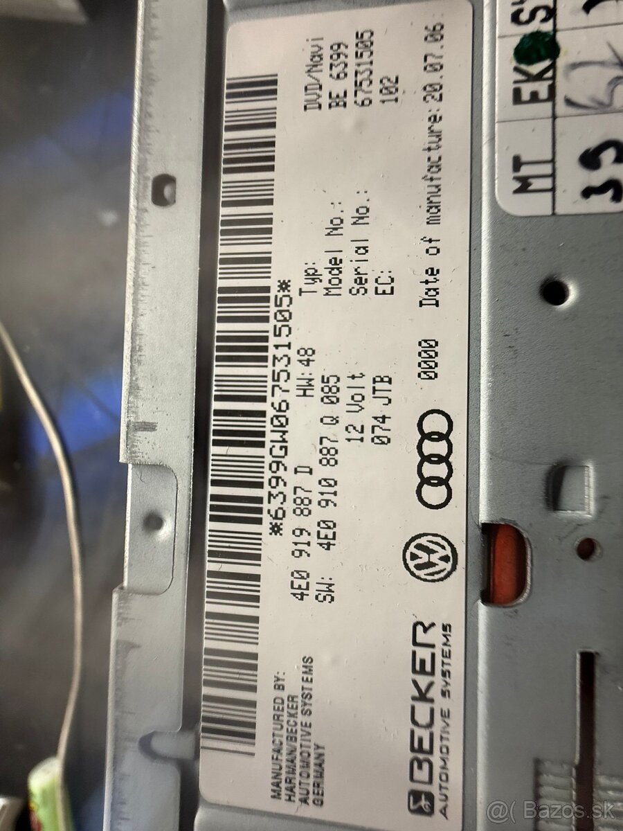 měnič cd - changer AUDI A6 Q7 - 2