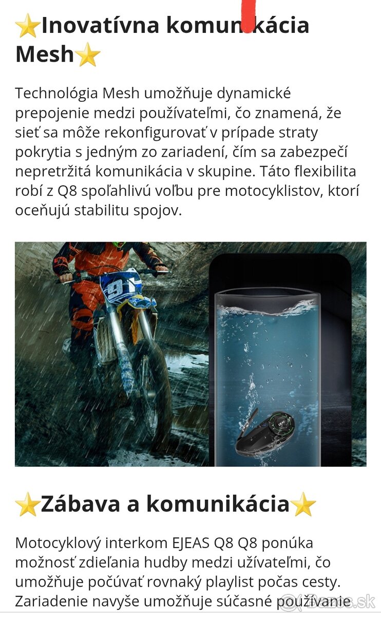 predám komunikator 1par EJEAS - 2