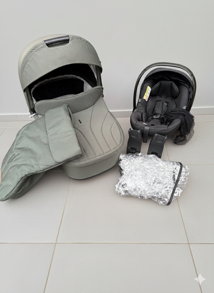 ⭐️ PREDÁM: Luxusný Kombinovaný Kočík VENICCI CLARO 3v1 – Zel - 2