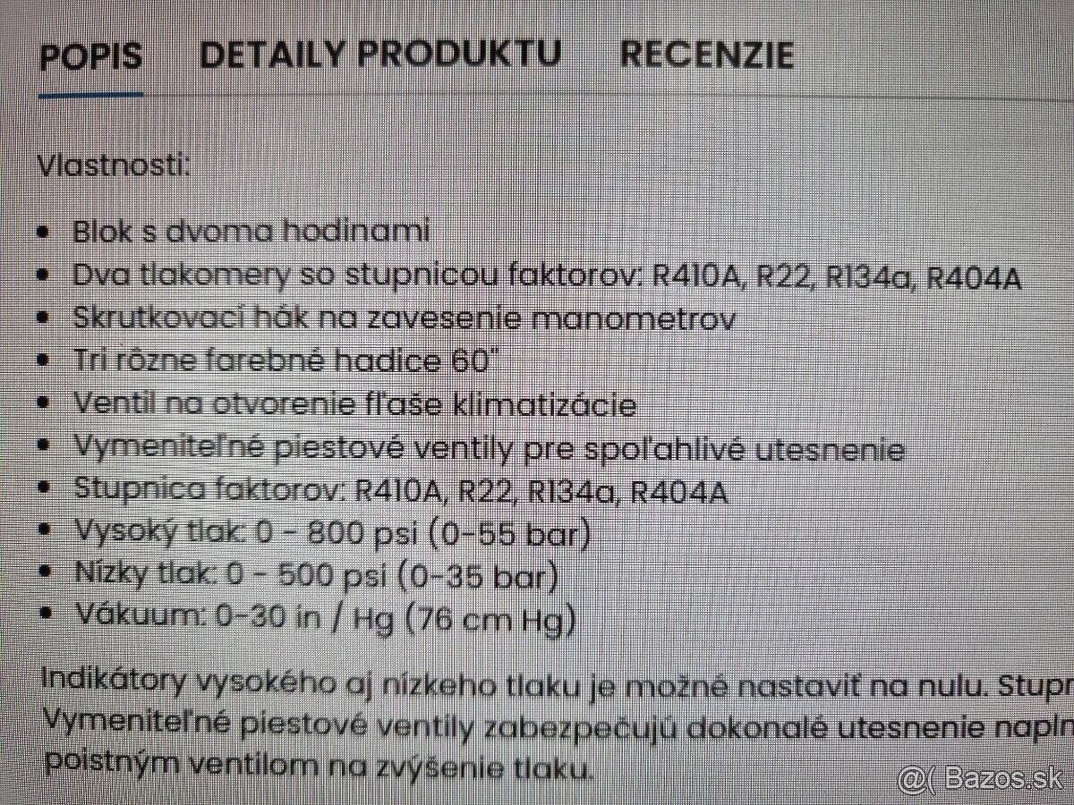 Sada na plnenie klimatizácie - 2