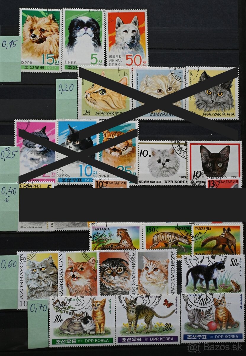 Známky - fauna - psy a mačky - 2