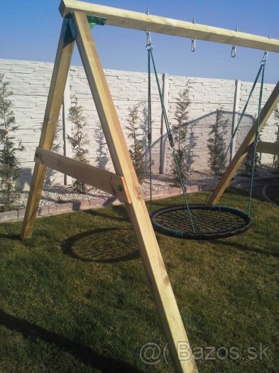Drevená dvoj hojdačka 240cm - 2
