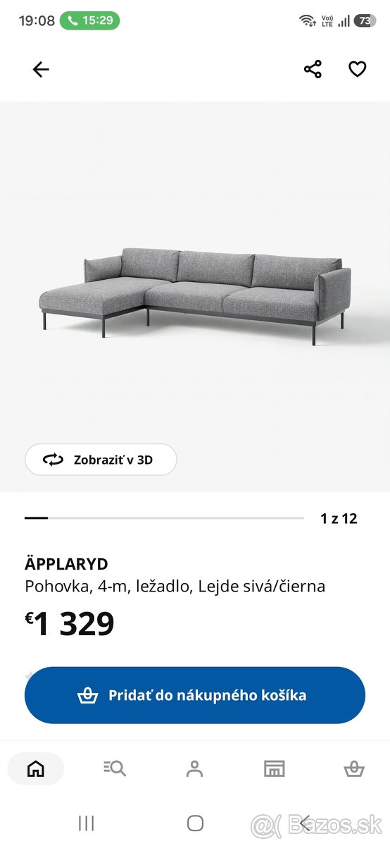 SEDAČKA APPLARYD IKEA 4miestna,ležadlo - 2