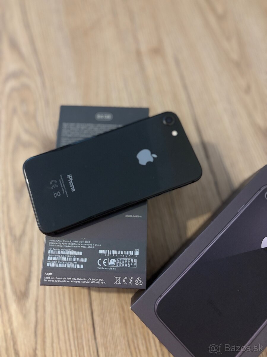 iPhone 8 64 GB Space Gray – 100 % batéria, - 2