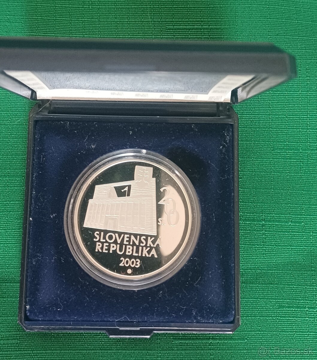 Strieborná pamätná minca 200Sk, 2003, Imrich Karvaš, prrof - 2