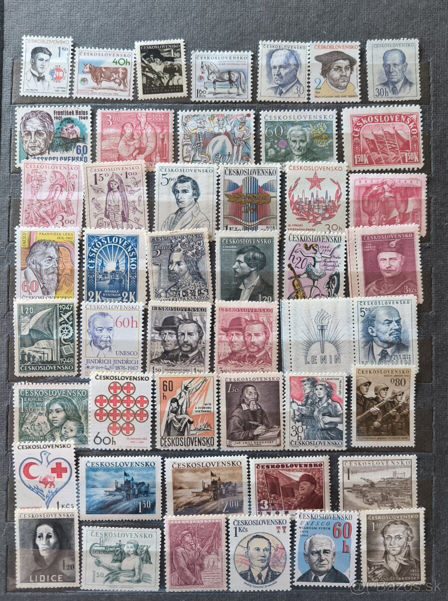 Poštové známky Československo - 250ks čisté - 2