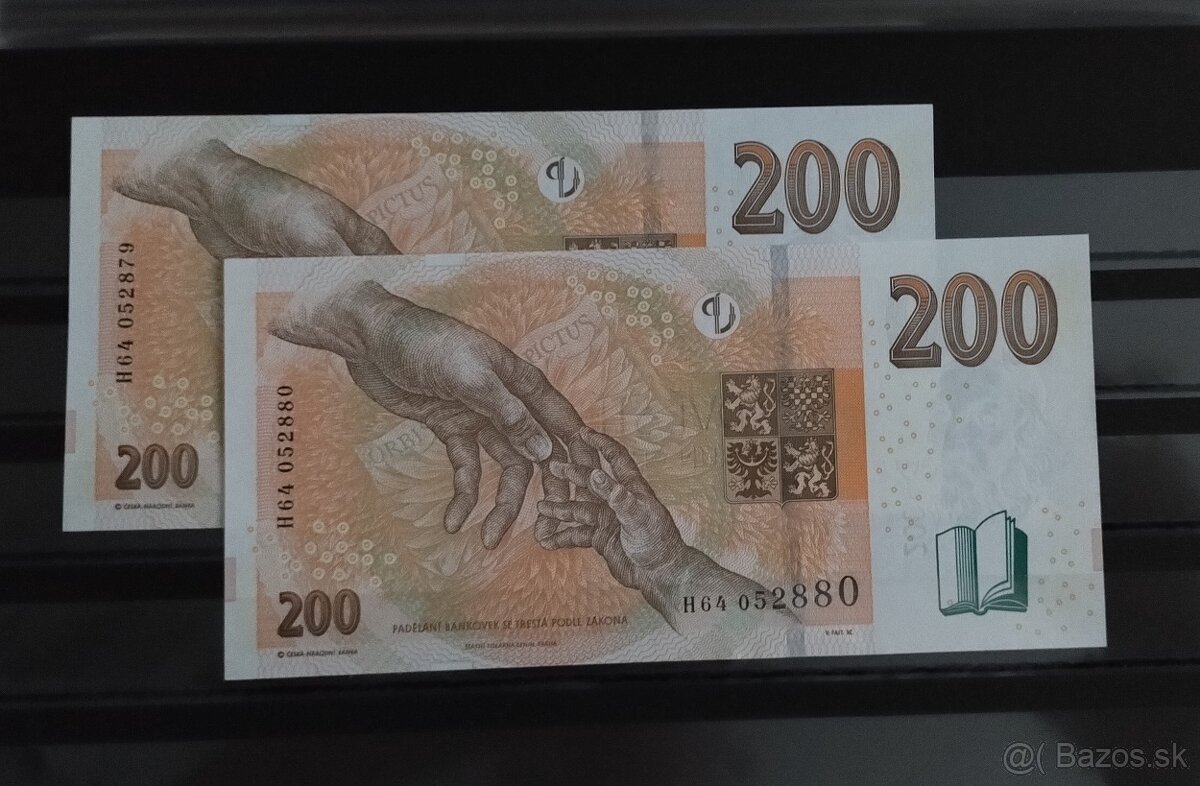 200 Kč bankovky UNC postupka - 2