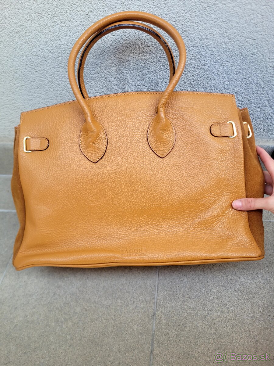 Dámska kožená biznis camel kabelka BAGGER - 2