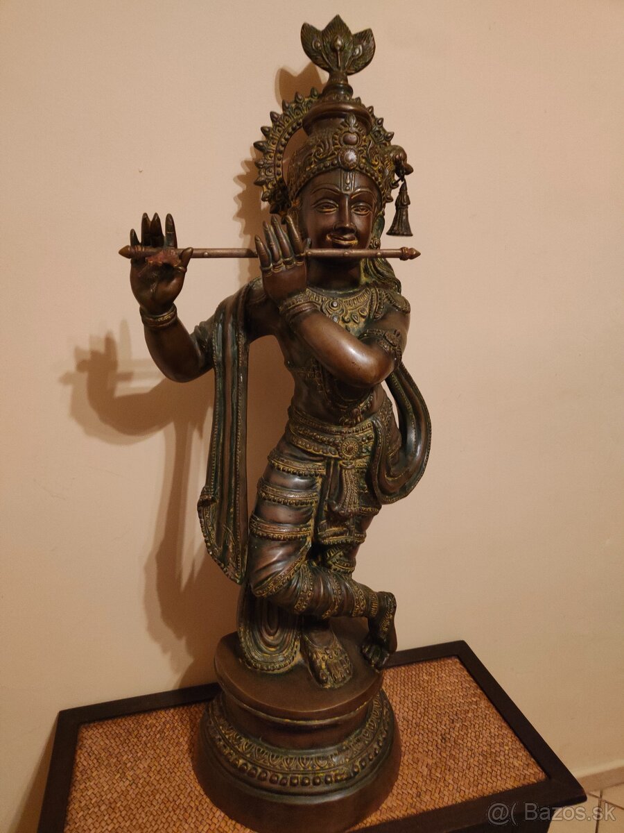 Veľká Socha pána Krišnu zeleno hnedá - 2