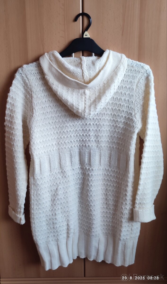 Biely predlzeny sveter, uni veľkosť - 2