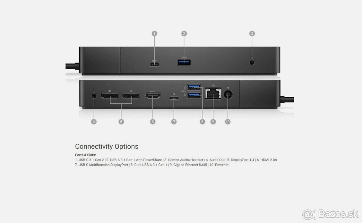 Docking station Dell WD19 USB-C + originál 180 W adaptér - 2